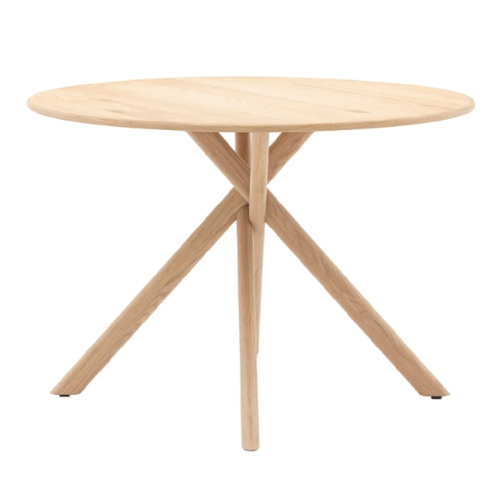 Katonah Wooden Round Dining Table In Natural | Bed Sava