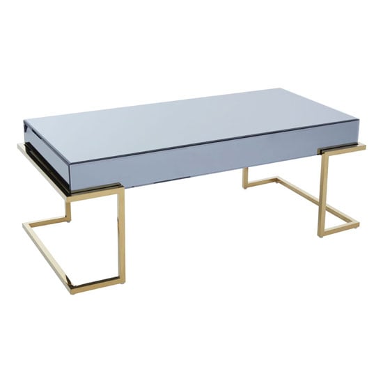 Kayo Grey Glass Top Coffee Table With Gold Stainless Steel Base | Bed Sava