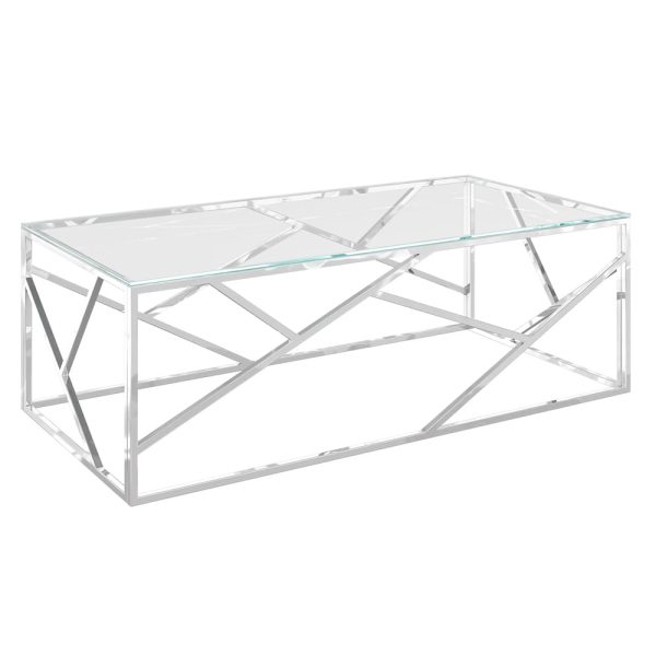 Keizer Clear Glass Coffee Table With Chrome Frame | Bed Sava