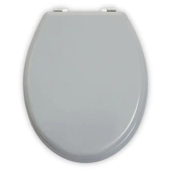 Kelant Wooden Toilet Seat In Matt Grey | Bed Sava