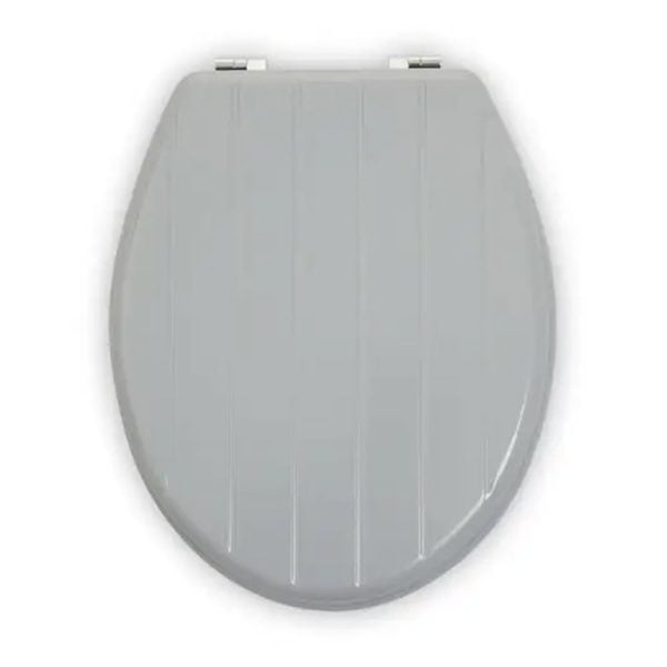 Kelant Wooden Toilet Seat With Panel Effect In Grey | Bed Sava