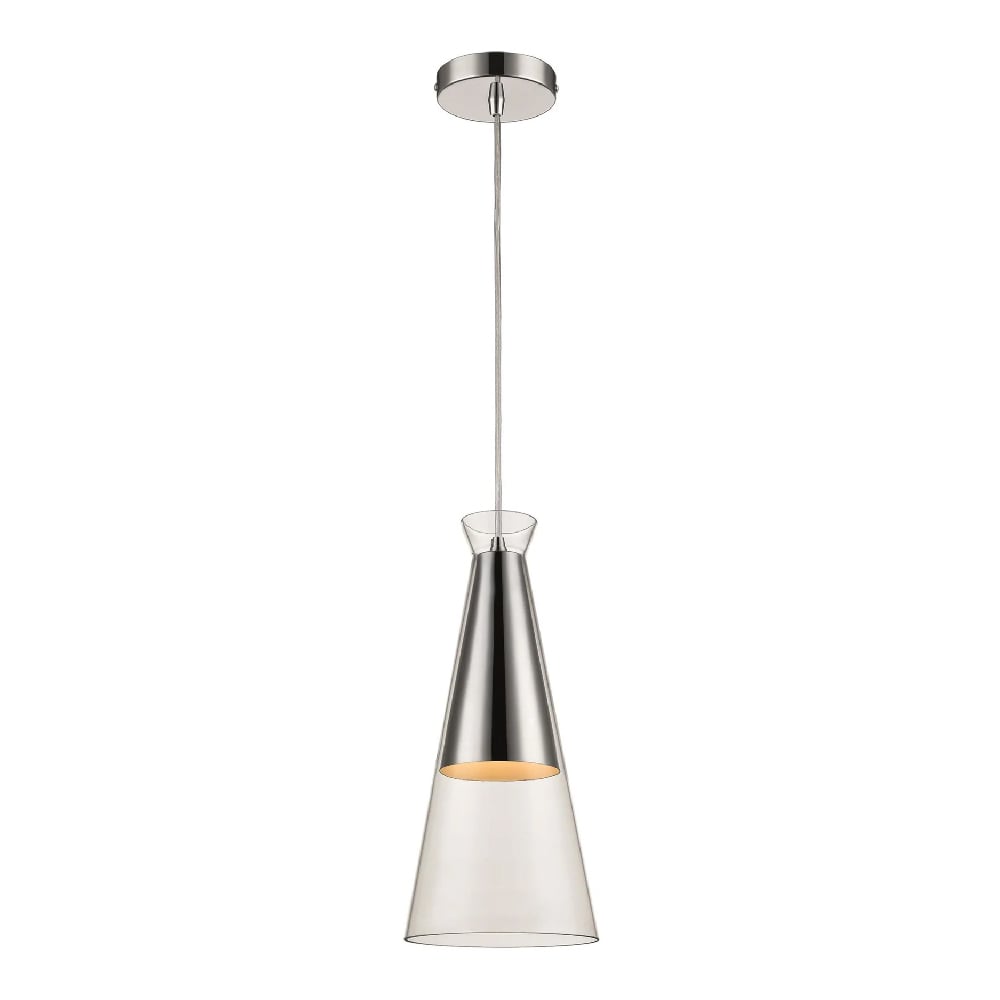 Kentish Clear Shade Pendant Light In Chrome