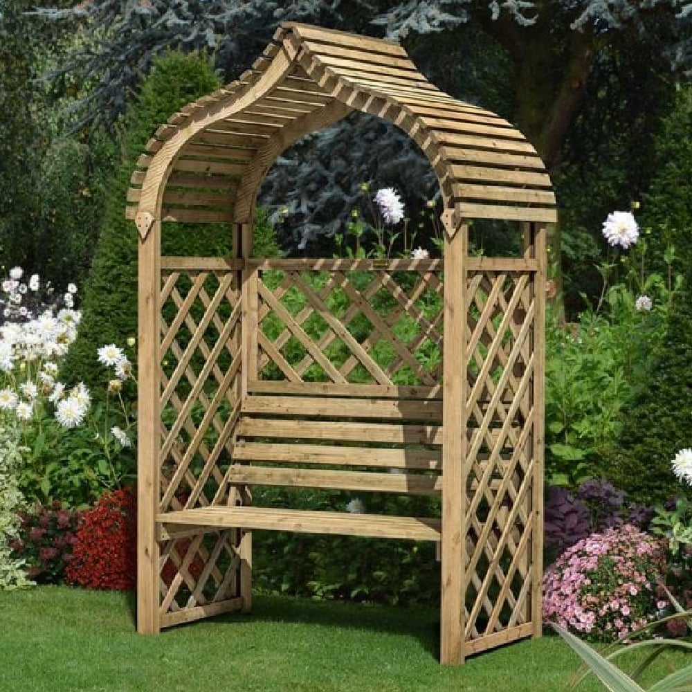 Kettering Wooden Garden Arbour In Natural