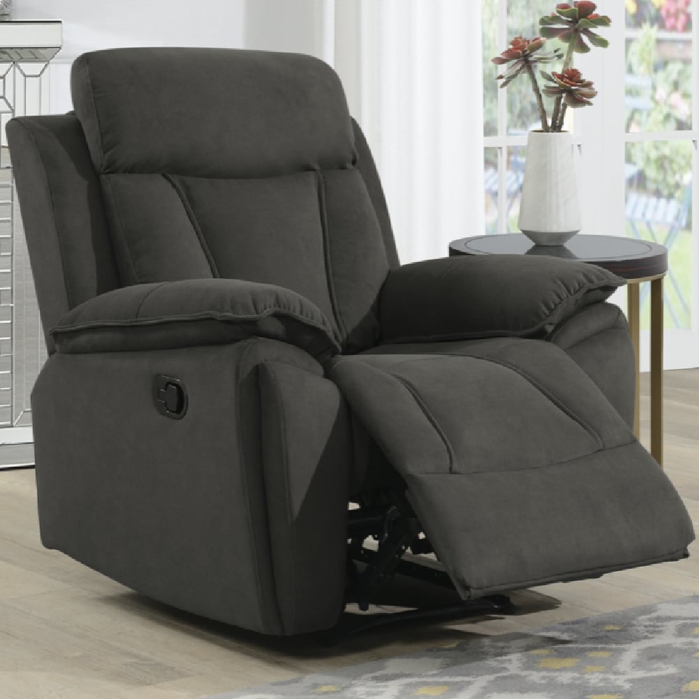 Killeen Fabric Recliner 1 Seater Sofa In Chocolate