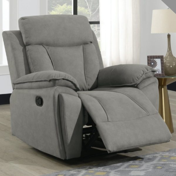 Killeen Fabric Recliner 1 Seater Sofa In Grey | Bed Sava