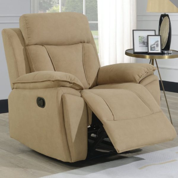 Killeen Fabric Recliner 1 Seater Sofa In Sand | Bed Sava