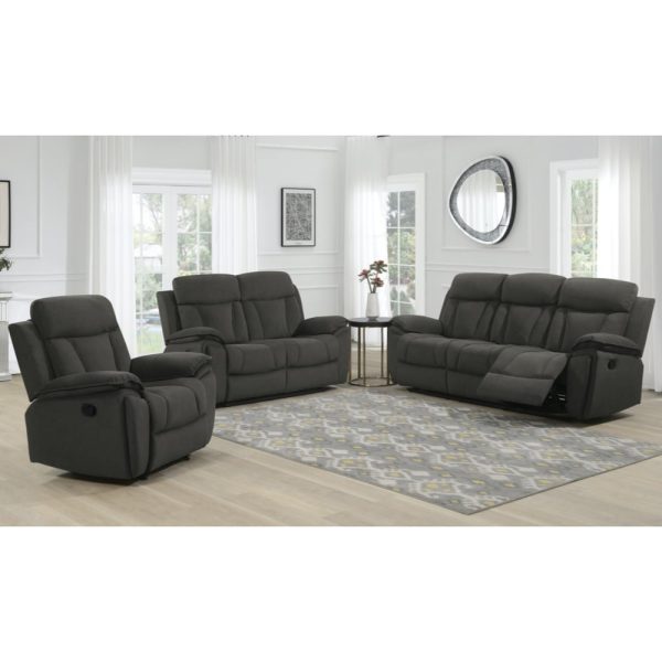 Killeen Fabric Recliner Sofa Suite In Chocolate | Bed Sava