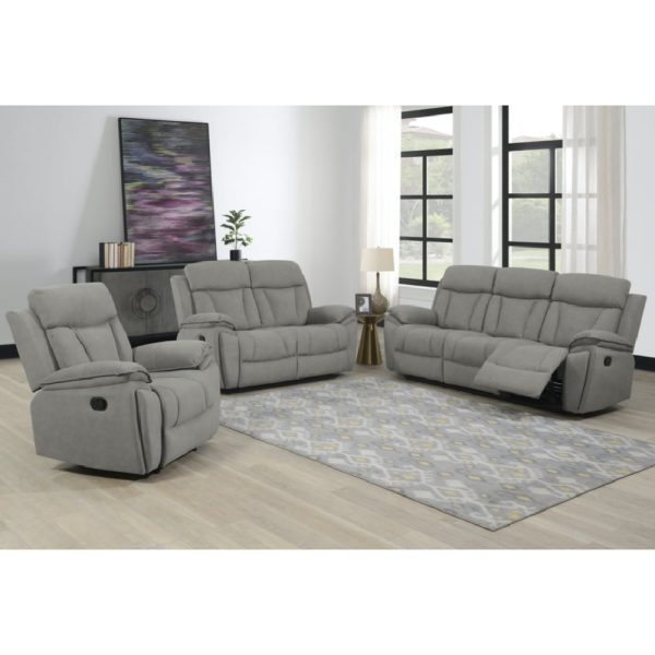 Killeen Fabric Recliner Sofa Suite In Grey | Bed Sava