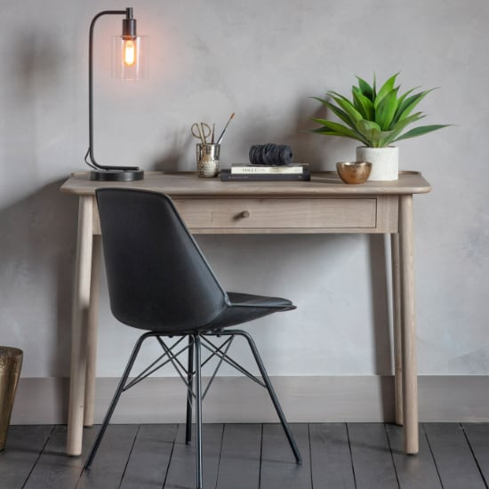 Kinghamia Wooden Laptop Desk With 1 Drawer In Grey | Bed Sava