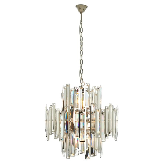 Kodak Small Clear Crystal Chandelier Ceiling Light In Silver | Bed Sava