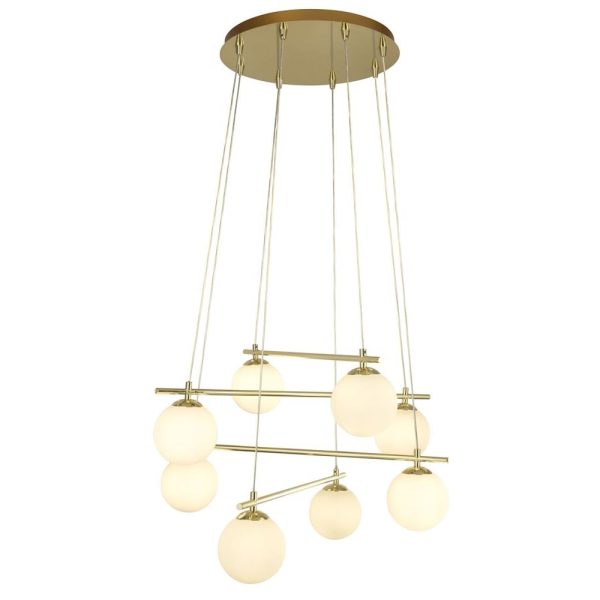 Kris Cross 8 Light Ceiling Pendant Light In Gold | Bed Sava