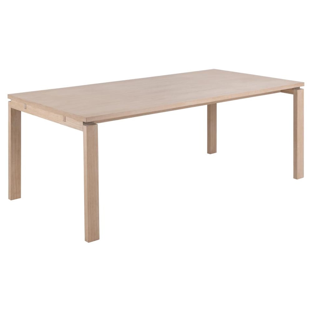 Labasa Wooden Rectangular Dining Table In White Oak