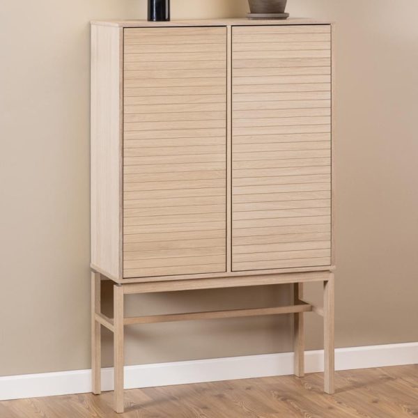 Labasa Wooden Storage Cabinet With 2 Doors In White Oak | Bed Sava