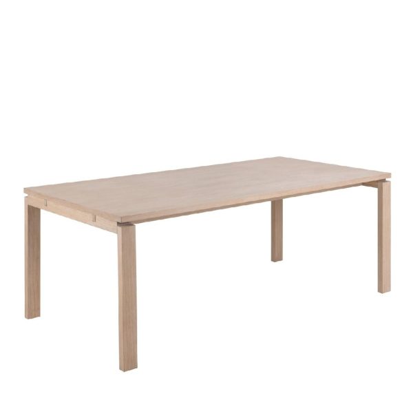 Lacey Wooden Dining Table Rectangular In White Oak | Bed Sava