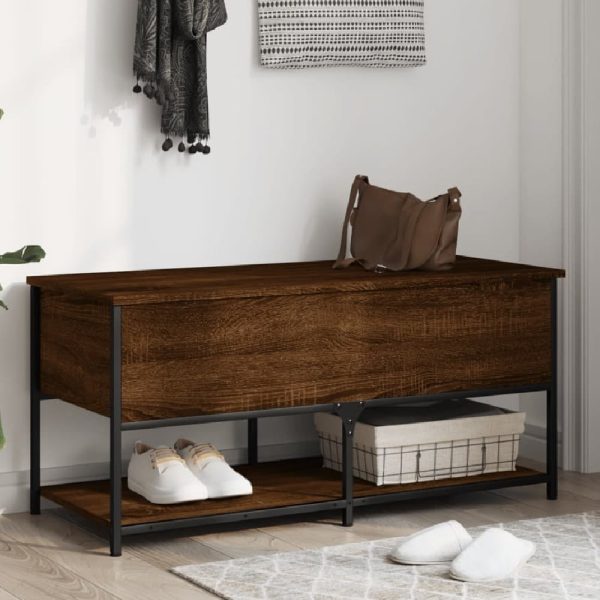 Lacey Wooden Large Shoe Storage Bench In Brown Oak | Bed Sava