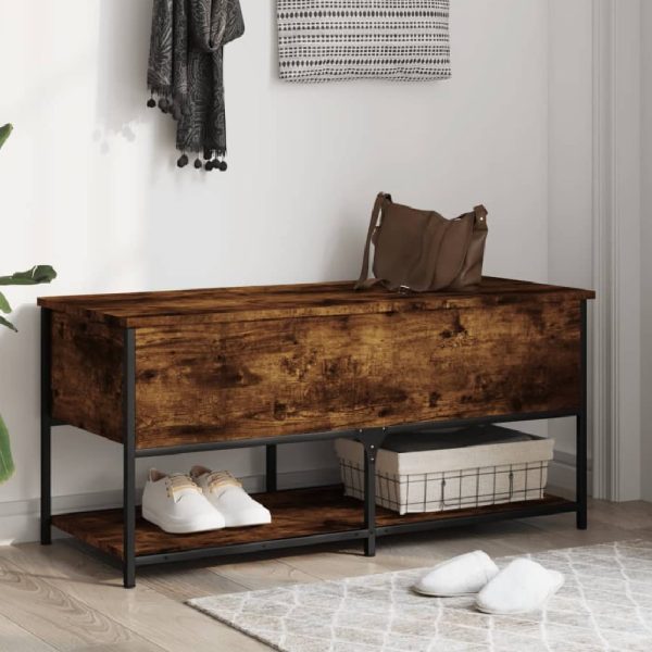 Lacey Wooden Large Shoe Storage Bench In Smoked Oak | Bed Sava