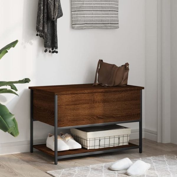 Lacey Wooden Small Shoe Storage Bench In Brown Oak | Bed Sava