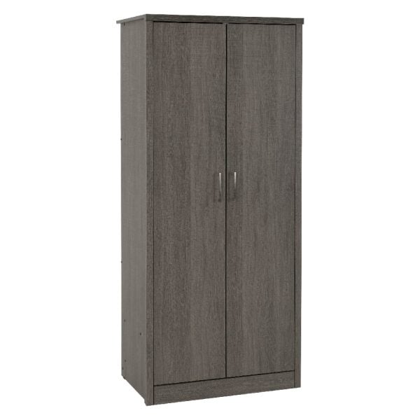 Laggan Wooden Wardrobe With 2 Doors In Black | Bed Sava