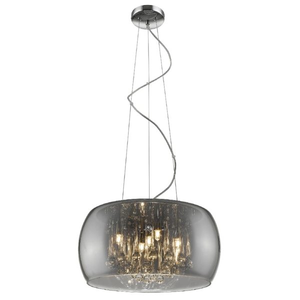 Lambeth Glass Shade Pendant Light In Chrome | Bed Sava