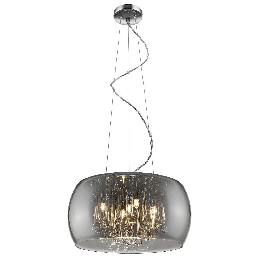 Lambeth Glass Shade Pendant Light In Chrome