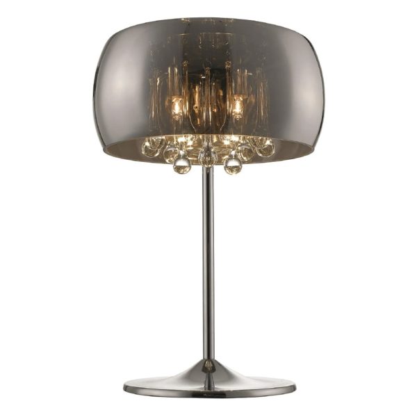 Lambeth Glass Shade Table Lamp In Chrome | Bed Sava