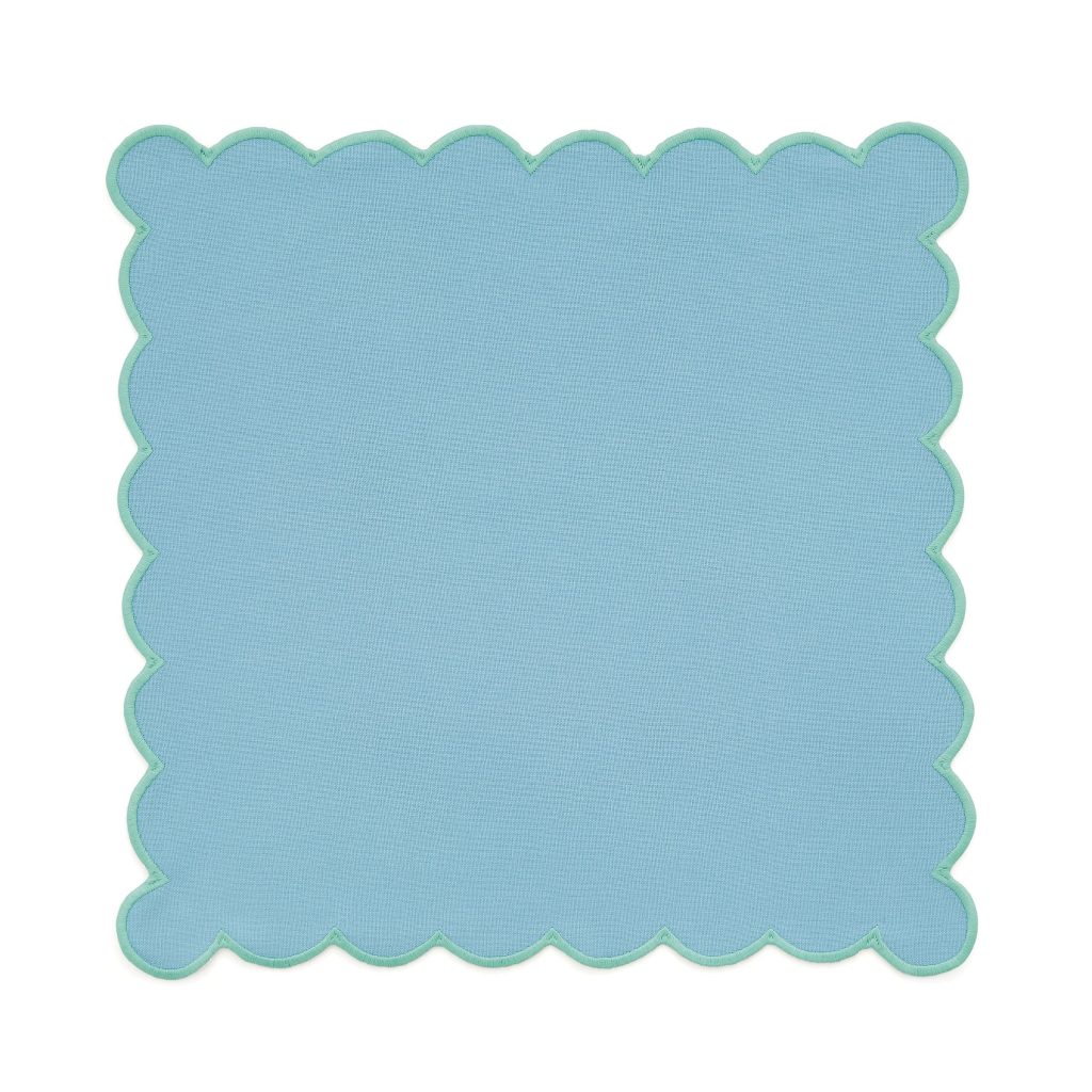 Land & Shore Scallop Trim Napkins, Green