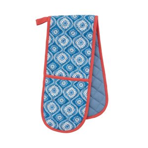 Land  Shore Achill Double Oven Glove BlueRed | Bed Sava