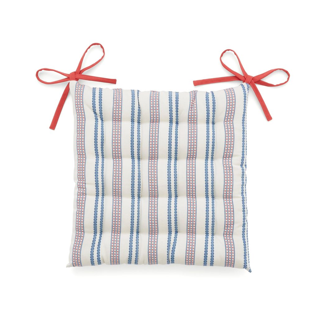 Land & Shore Ticking Stripe Seat Pad, Blue/Red