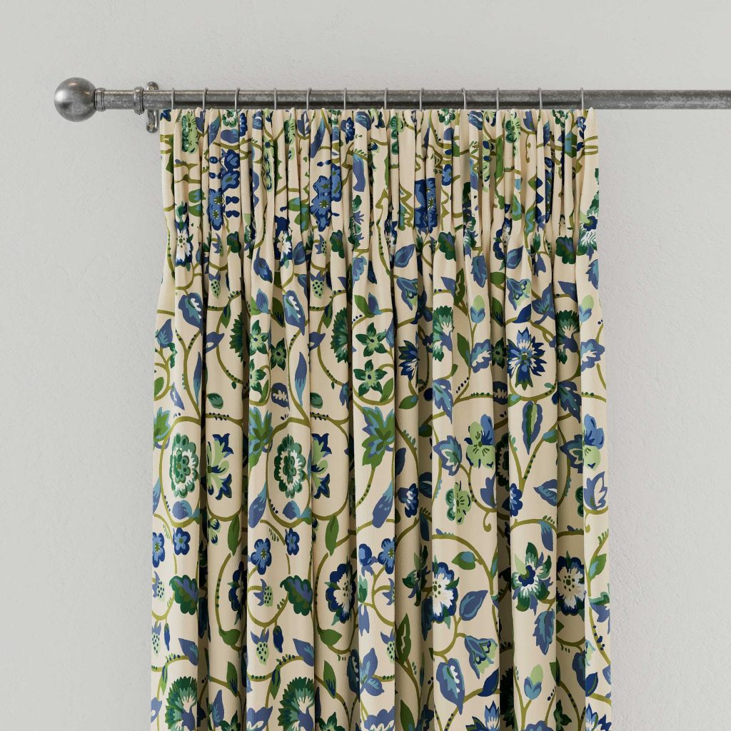 Land & Shore Esther Lined Curtains 66" x 54", Green
