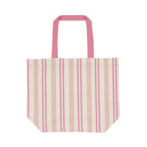 Land  Shore Ticking Stripe Woven Tote Bag Multi | Bed Sava