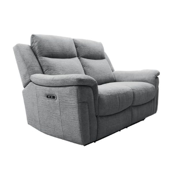Langley Fabric Recliner 2 Seater Sofa In Dove | Bed Sava