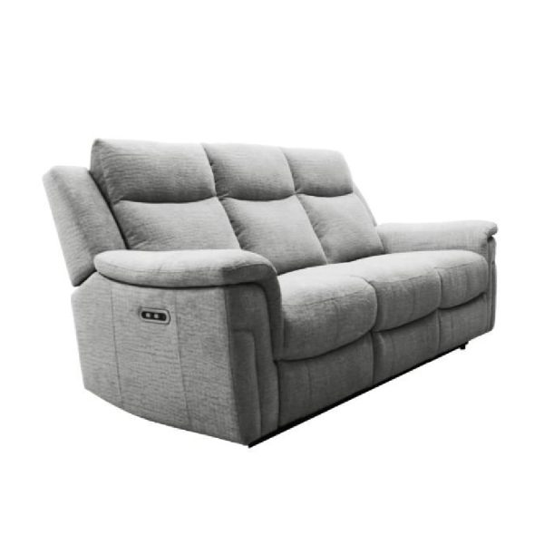 Langley Fabric Recliner 3 Seater Sofa In Dove | Bed Sava