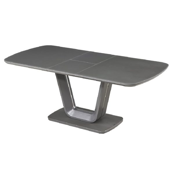 Langley Wooden Large Extending Dining Table In Graphite | Bed Sava