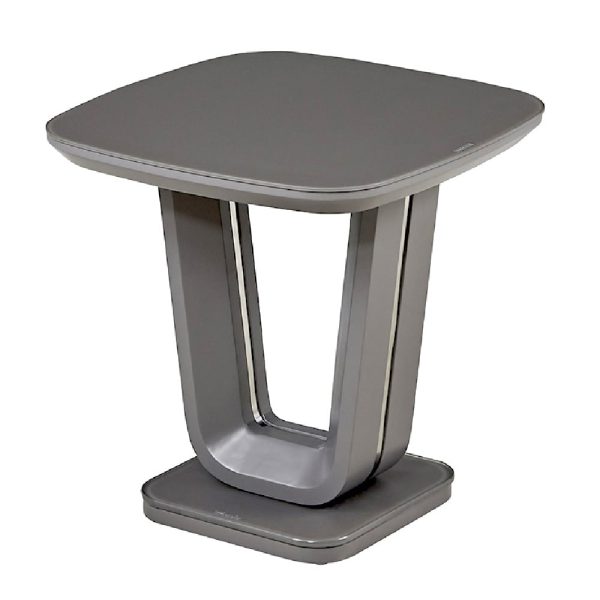 Langley Wooden Square Lamp Table In Graphite | Bed Sava