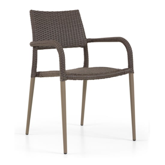 Laria Outdoor Rattan Armchair In Mahogany | Bed Sava