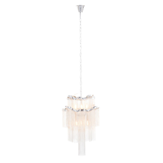 Larisa 2 Tier 6 Bulbs Pendant Light In Chrome | Bed Sava