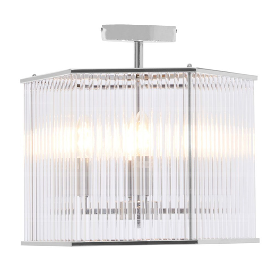 Larisa Hexagonal 4 Bulbs Pendant Light In Chrome | Bed Sava