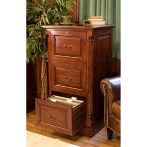 Belarus Filing Cabinet In Mahogany With 3 Drawers | Bed Sava