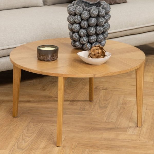 Laval Wooden Coffee Table Round In Oak | Bed Sava