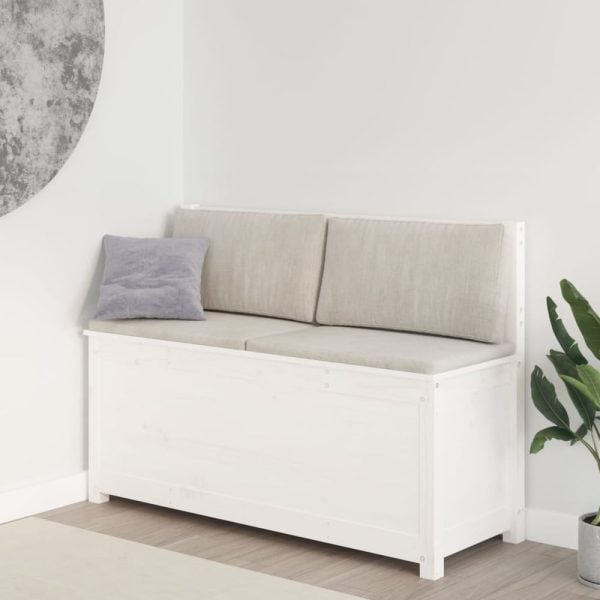 Laval Wooden Large Hallway Storage Seating Bench In White | Bed Sava