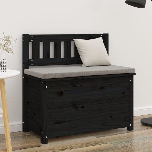 Laval Wooden Small Hallway Storage Seating Bench In Black | Bed Sava
