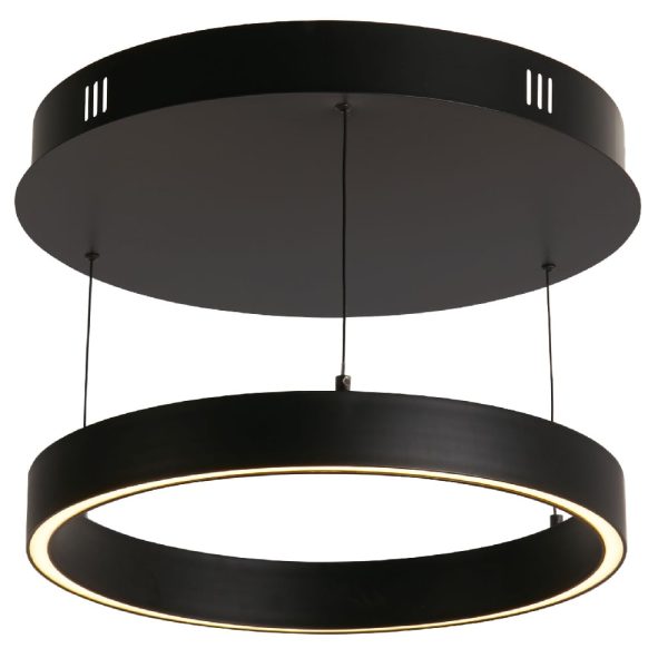Layla Small Round Opal Acrylic Pendant Light In Black | Bed Sava