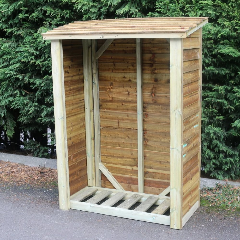 Lebanon Tall Wooden Garden Log Store In Natural