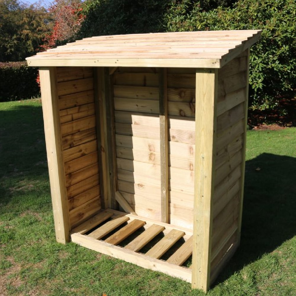 Lebanon Wide Wooden Garden Log Store In Natural