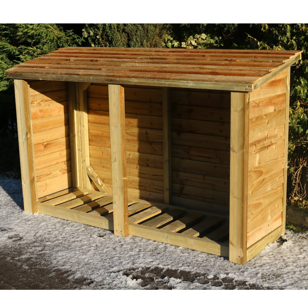Lebanon Wooden Garden Double Log Store In Natural