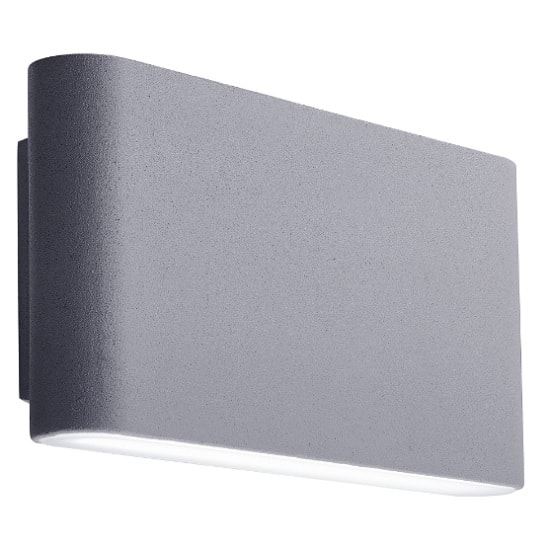 LED Outdoor Wall Light In Grey With Frosted Diffuser | Bed Sava
