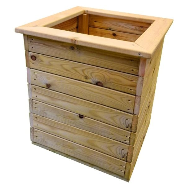 Ledyard Wooden Square Planter In Natural | Bed Sava