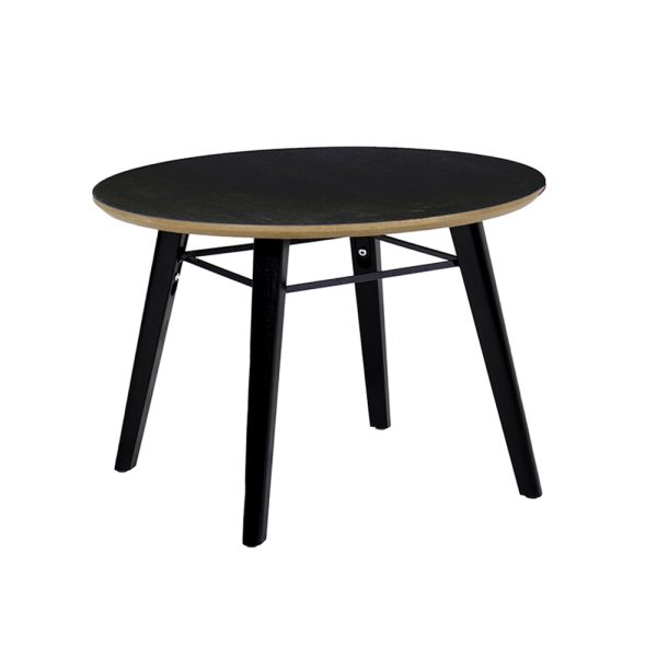 Leeds Black Wooden Lamp Table Round With Black Legs | Bed Sava