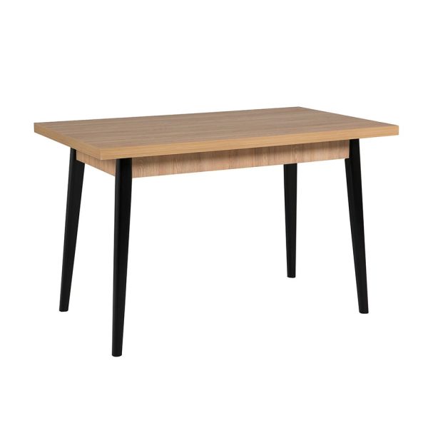 Leeds Oak Wooden Dining Table Rectangular With Black Legs | Bed Sava