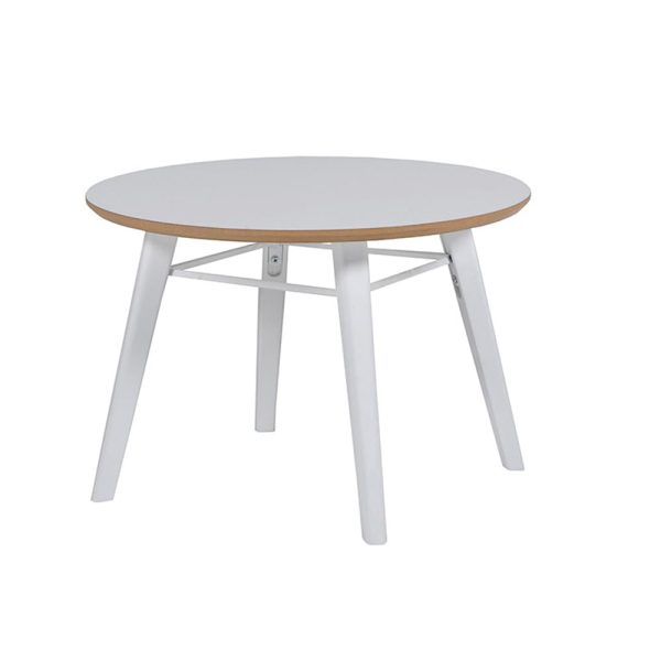 Leeds White Wooden Lamp Table Round With White Legs | Bed Sava